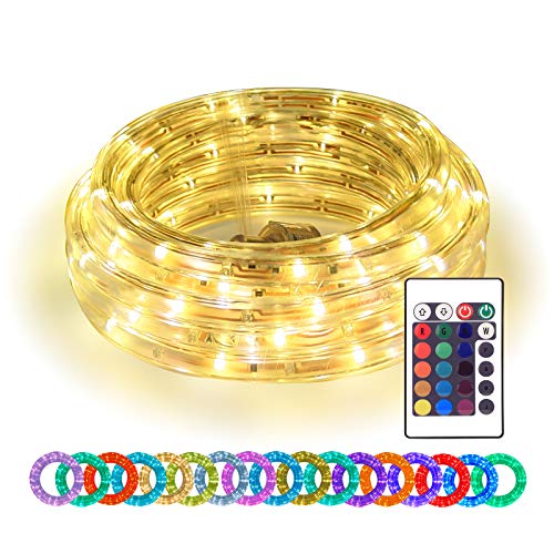 16ft LED Rope Lights, Color Changing Strip Lights with Remote, Flexible