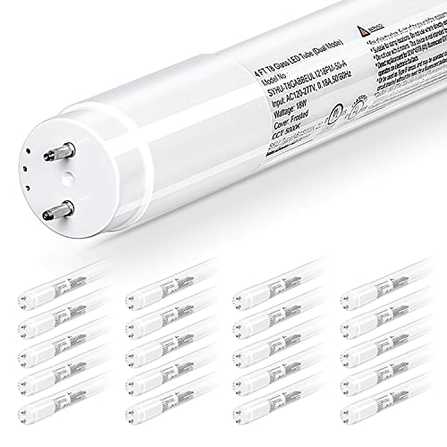 Hykolity 20 Pack 4FT T8 T12 LED Tube, Type A+B, PlugPlay or Ballast Bypass, SingleEnded or