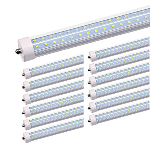 JESLED T8/T10/T12 8FT LED Tube Light, Single Pin FA8 Base, 50W 6000LM