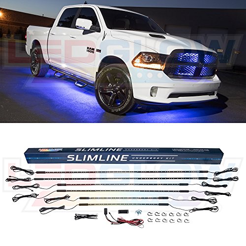 LEDGlow 6pc Blue Truck Slimline LED Underbody Underglow Accent Neon