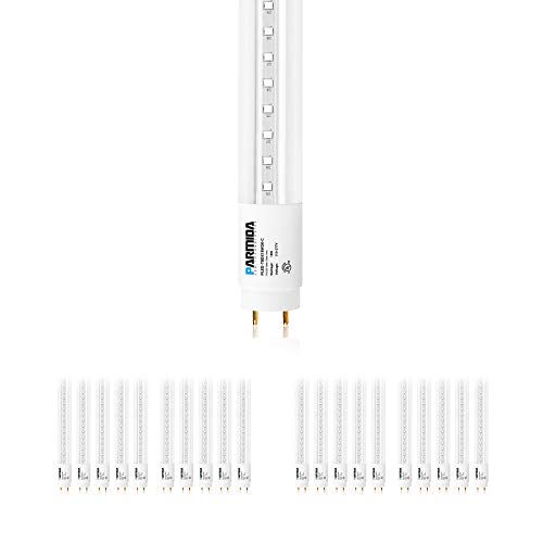 PARMIDA 20Pack 4FT LED T8 Ballast Bypass Type B Light Tube, 18W, UL